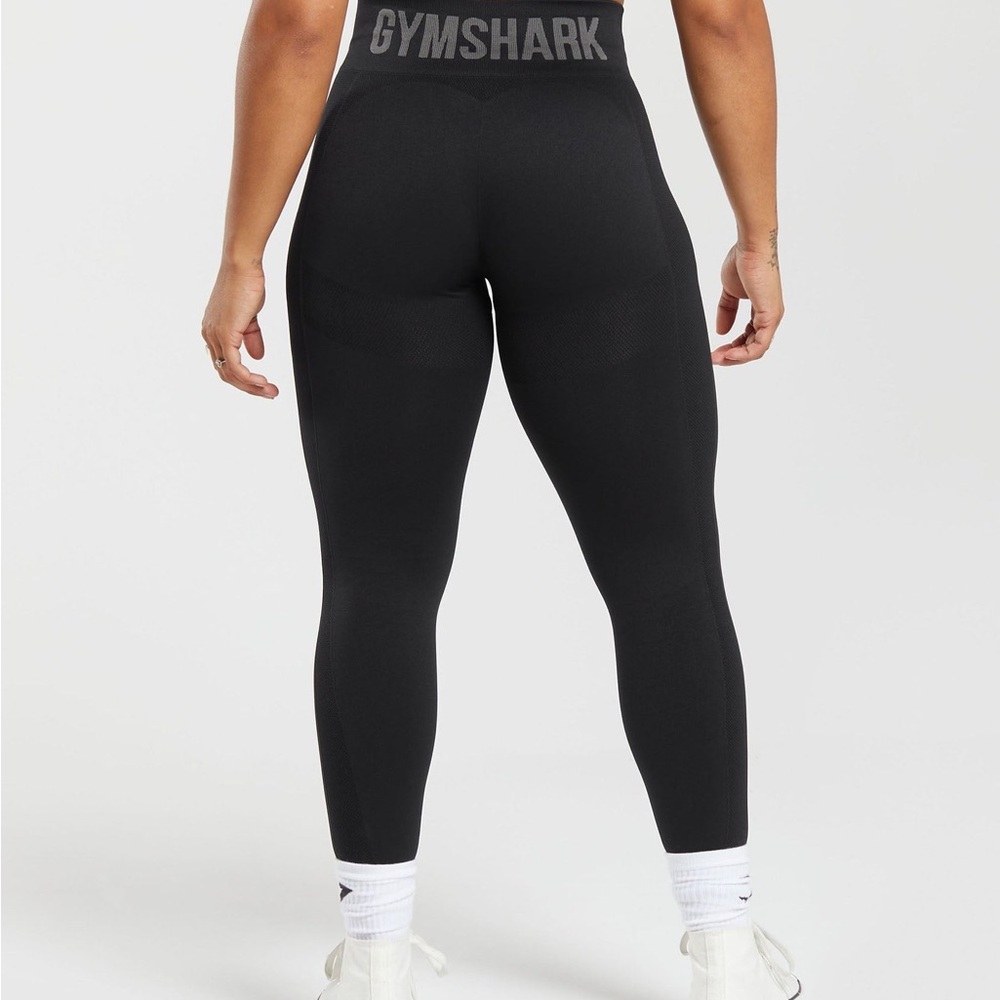 GYMSHARK Women’s Flex High Wasted Leggings Nylon Elastane Size Small Black Gym